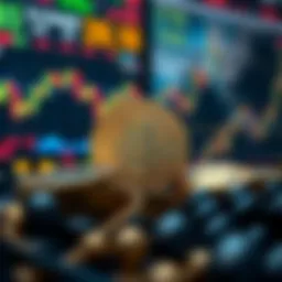 Cryptocurrency market analysis concept